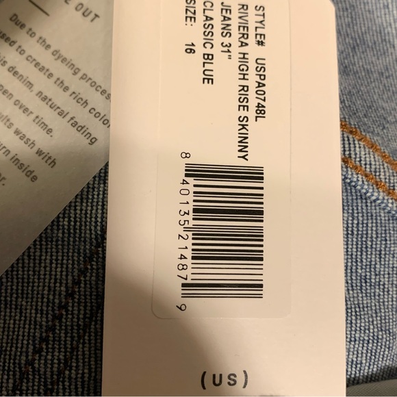 Universal Standard Riviera High Rose Skinny jeans classic blue color size 16 L - Picture 8 of 10